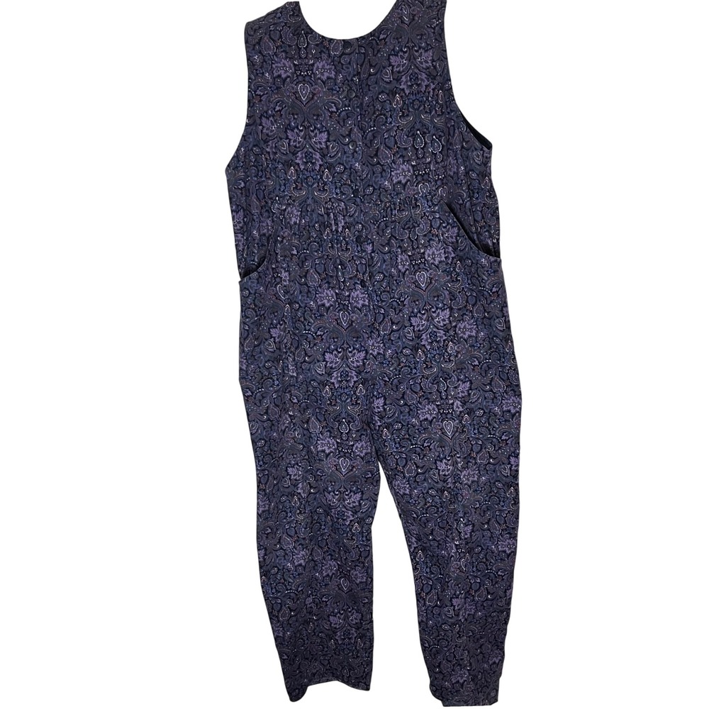 Vtg Laura Ashley 80s 90s Boho Lagenlook Corduroy Balloon Jumpsuit Size Lg Purple